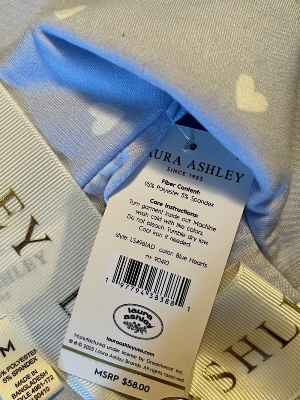 Laura Ashley Baby Blue Heart Pajama Set - Picture 4 of 4